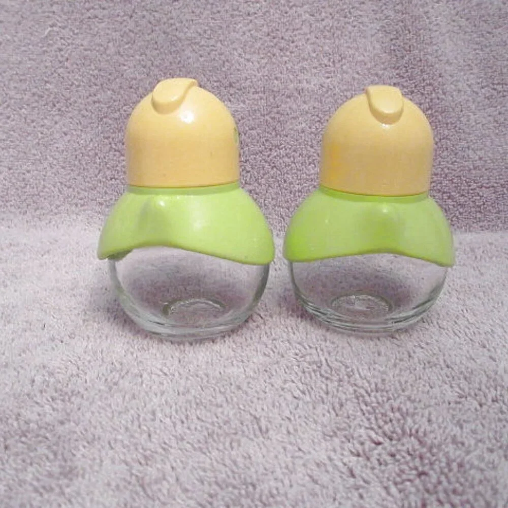 Vintage German Salt & Pepper Shakers 2 Piece Stoha Glass Chicken Birds EUC